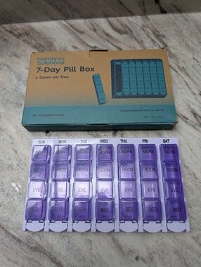 Purple 7-Day Pill Box - 4 Doses Per Day